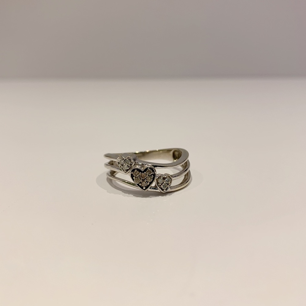 10k Champagne And White Diamond Ring Size 8